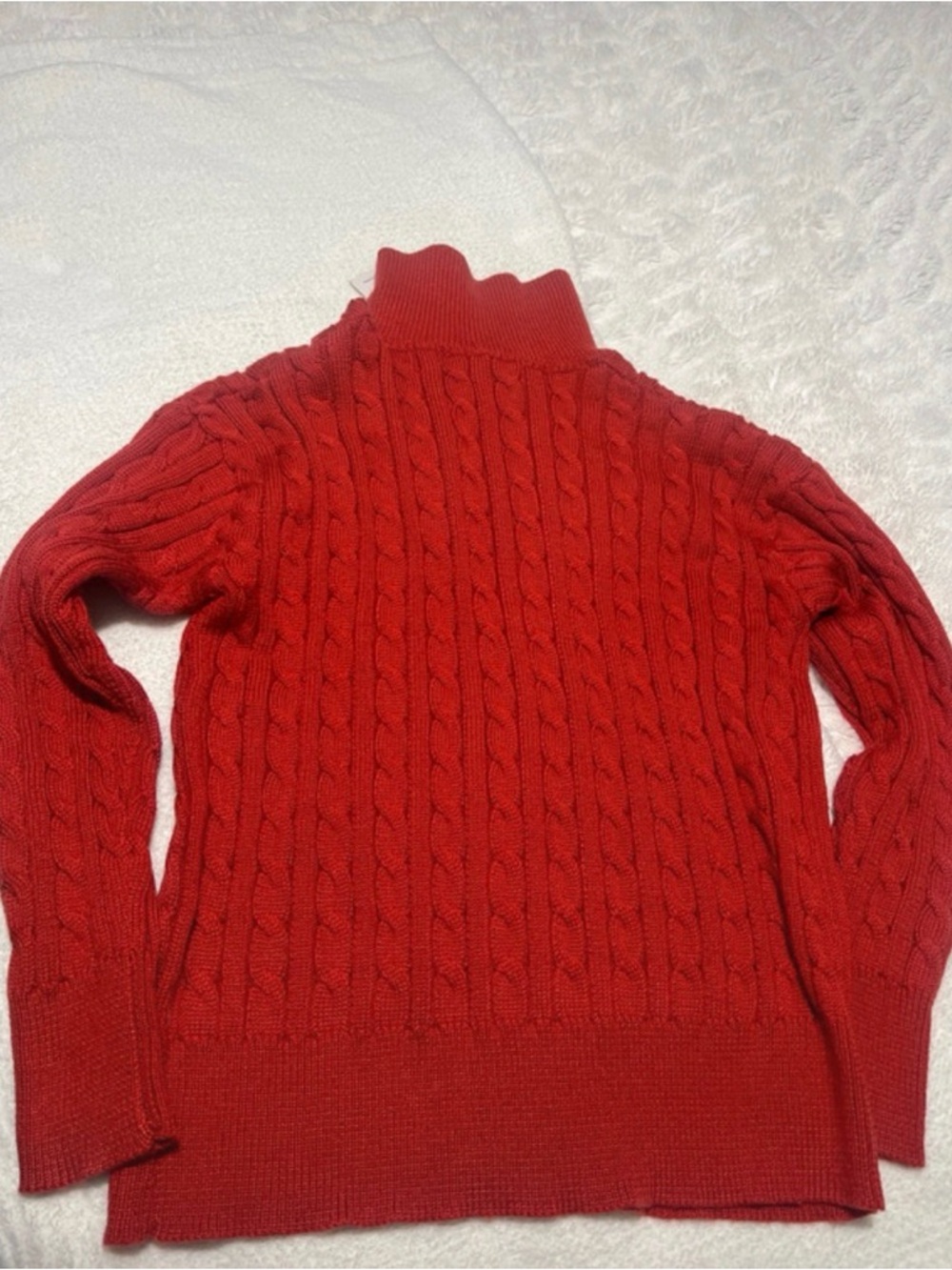 Petal & Pup Red Cable Knit Turtleneck Sweater